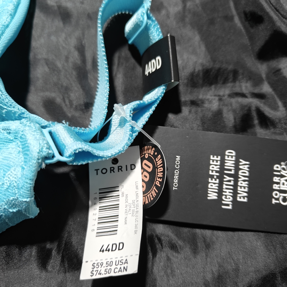 Torrid Blue Lace Full-Coverage Bra with Adjustable Straps - Picture 2 of 3